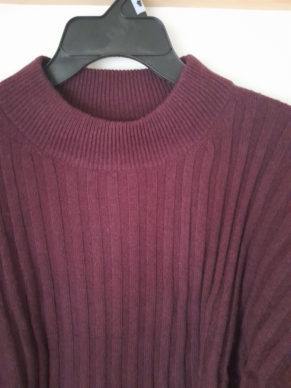 Madewell Plum Purple Ribbed Mockneck Cropped Wool Blend Sweater XL - Picture 9 of 12